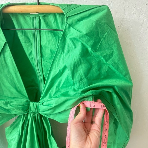 Jason Wu Green Cutout Waist Twist Long Sleeve Mini Tiered Dress XS - Picture 5 of 11